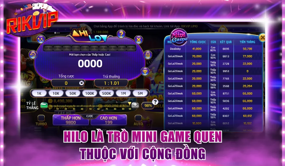Hilo là trò mini game quen thuộc với cộng đồng